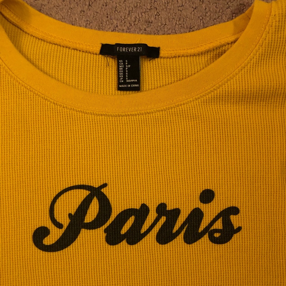 Forever 21 - Paris Long Sleeve Crop Top